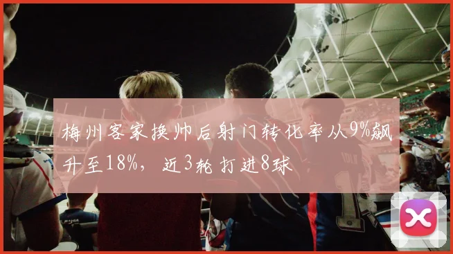 梅州客家换帅后射门转化率从9%飙升至18%，近3轮打进8球